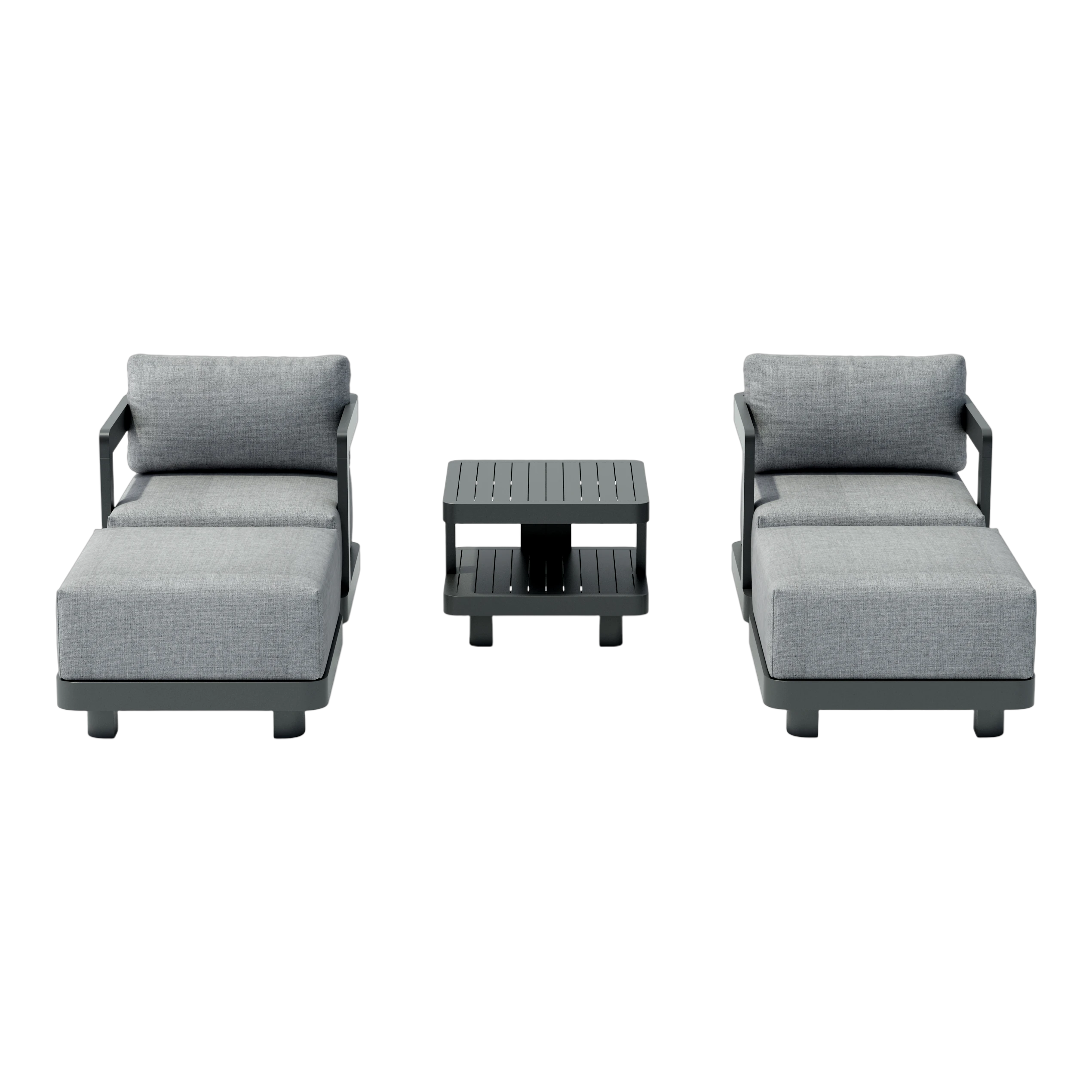 SET-905-AL_white-studio_cam02 Anderson Teak - SET-905-AL 5-pc Granada Aluminum Deep Seating - Image 3