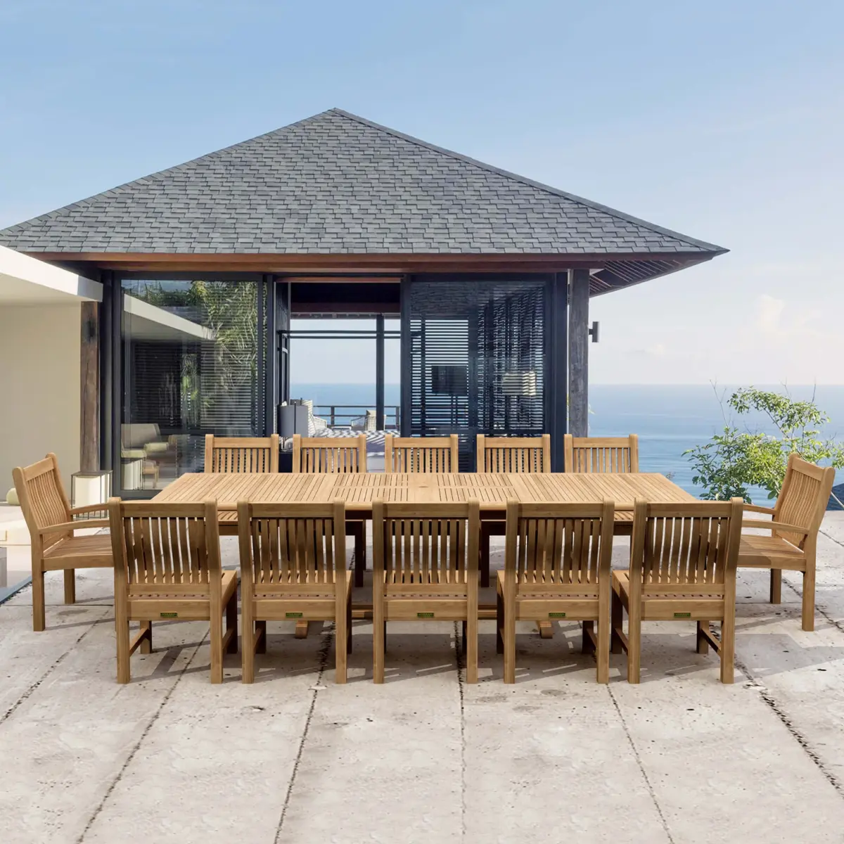Anderson Teak - Valencia Sahara 13-Pieces Rectangular Dining Set - Image 1