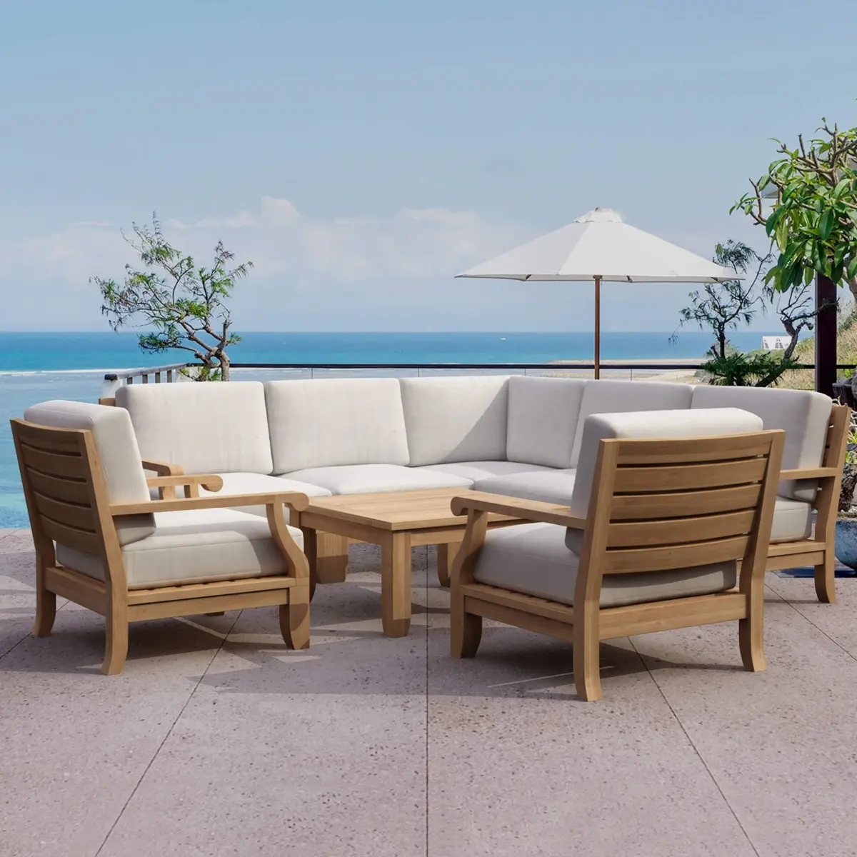 Anderson Teak - Riviera Luxe 8-Pieces Modular Set - Image 1