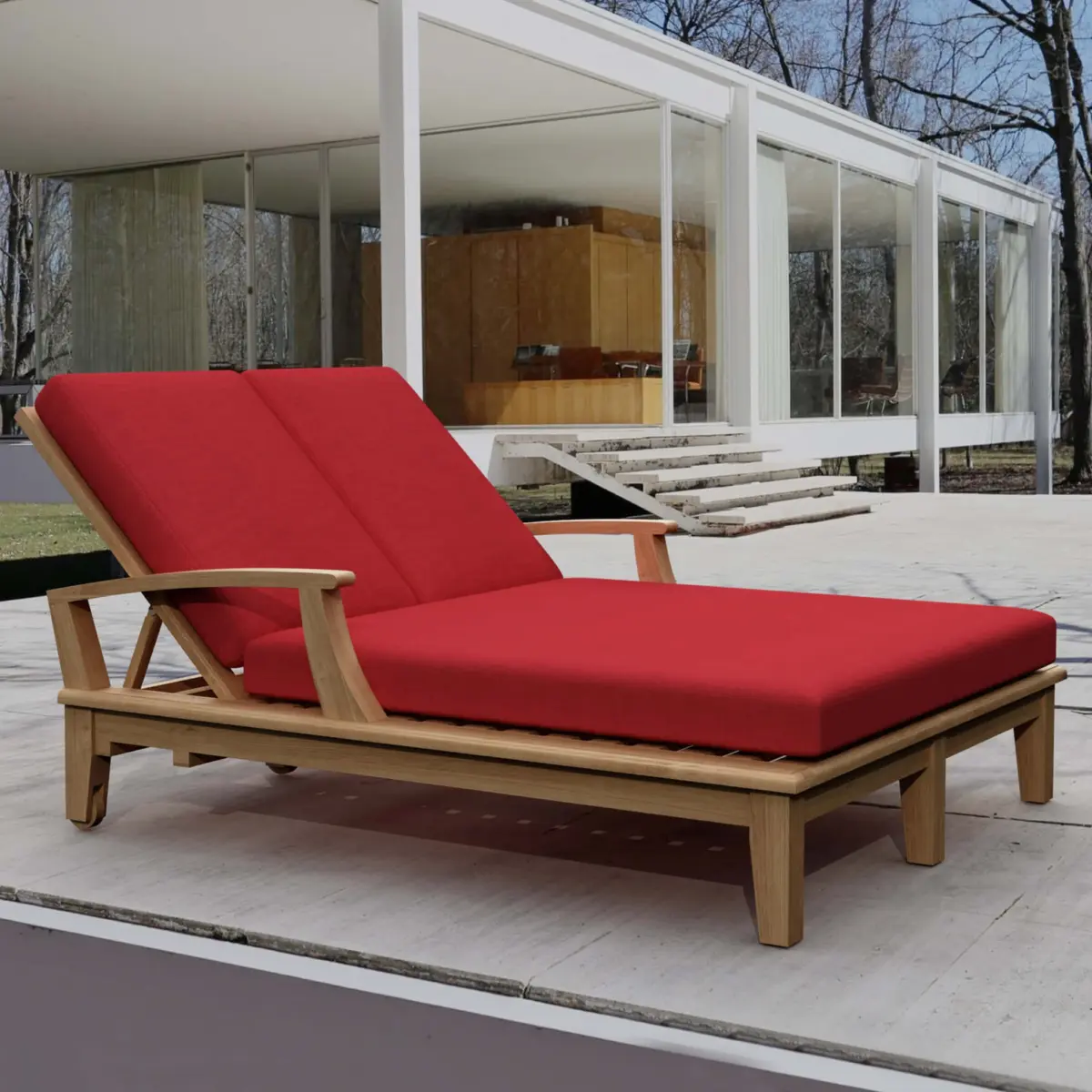 Anderson Teak - Brianna Double Sun Lounger with Arm - Image 4