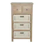 Anderson Teak - Safari Occasional Table w/ Drawer & Rattan Baskets