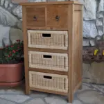 Anderson Teak - Safari Occasional Table w/ Drawer & Rattan Baskets - Image 3