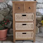 Anderson Teak - Safari Occasional Table w/ Drawer & Rattan Baskets - Image 4