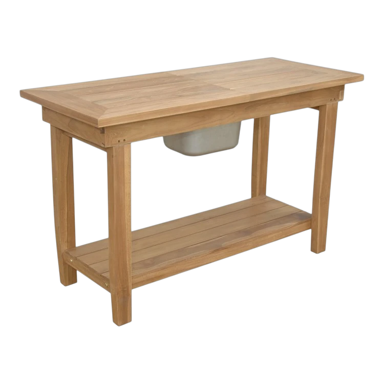 TB-4821.1 Anderson Teak - Nautilus Console Table w/ SS Container - Image 2
