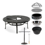 AFD Home | Grand Bonaire Weave Outdoor Fire Pit Table With Accessories (KIT)