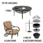 AFD Home | Grand Bonaire Weave 6 Piece All Inclusive Outdoor Firepit Set (KIT) - Image 2