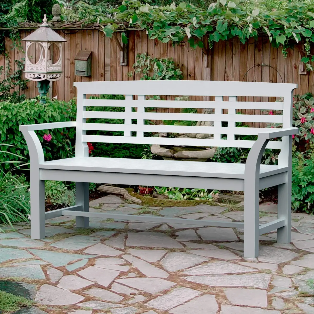 Sakura White 2 Seater Bench