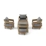 Anderson Teak - SET-371 Toscana 5-pc Deep Seating Swivel Set - Image 3