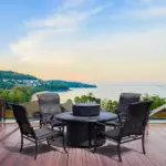 AFD Home | Windermere All Inclusive Outdoor Gas Firepit Club Table Set (KIT)